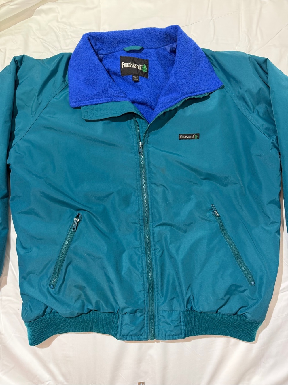 Vintage 90s Fieldmaster Blue Fleece Jacket - Bright Royal Blue